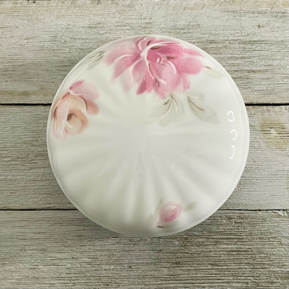 NIKKO Fine Bone China Round Floral Trinket Dish With Lid